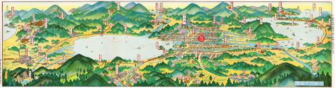 Amazon.co.jp: 65 戦前 山陰旅行図会 住山之地 鳥瞰図